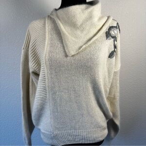 Vintage Worthington Silk-Angora Blend Embroidered Sweater Size L